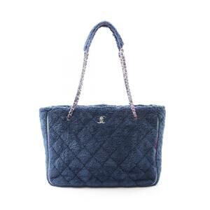 Chanel Coco Mark Shopping Bag Tote Blue Multicolor